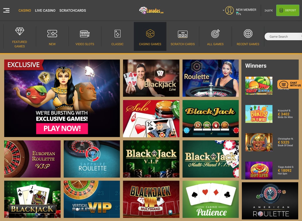 Lanadas Blackjack Games